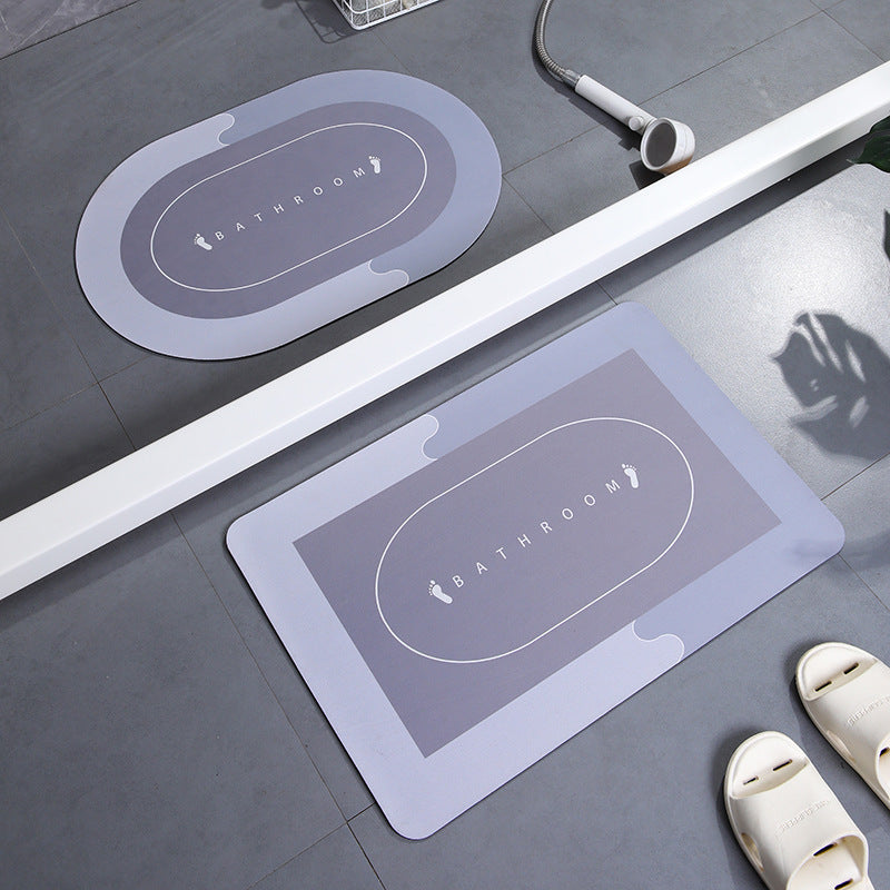 Soft Polyester Non-Slip Bathroom Mat Set for Shower and Toilet Area