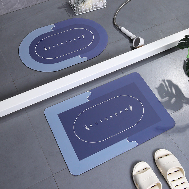 Soft Polyester Non-Slip Bathroom Mat Set for Shower and Toilet Area