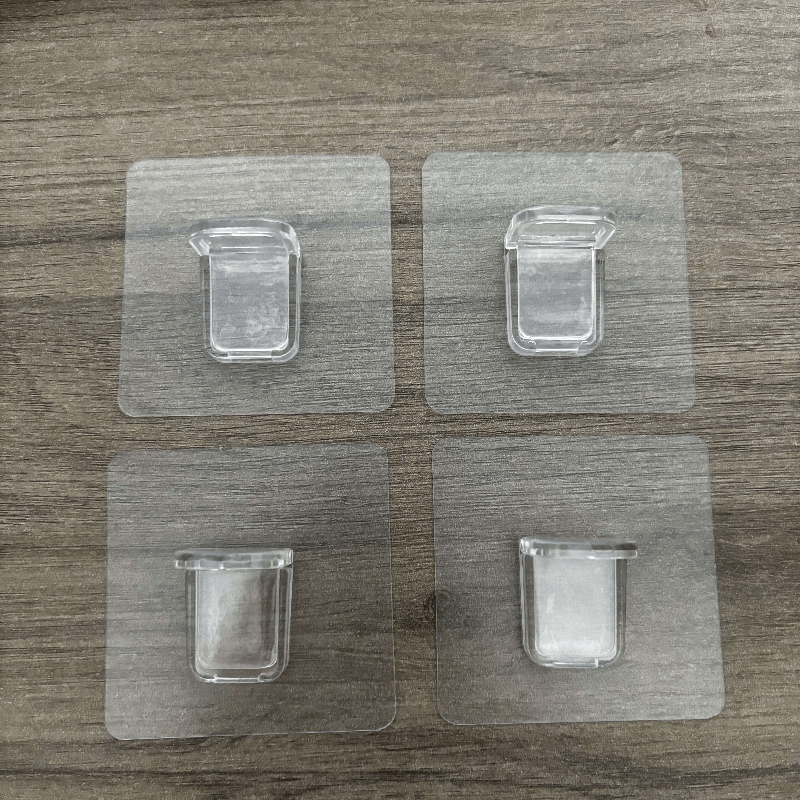 4pcs Adjustable No-Drill Plastic Closet Shelf Dividers with Transparent Adhesive Pads