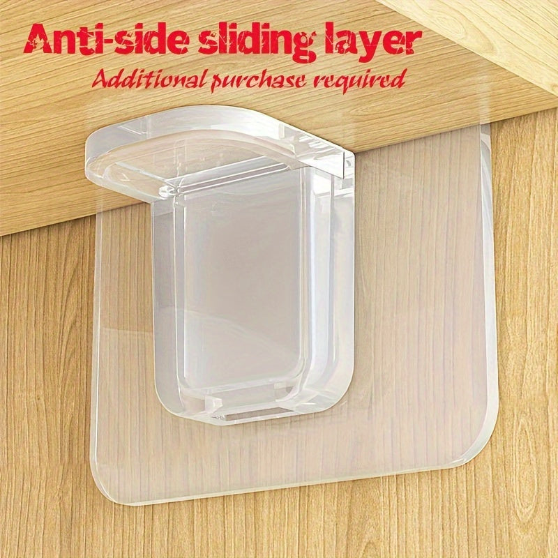 4pcs Adjustable No-Drill Plastic Closet Shelf Dividers with Transparent Adhesive Pads
