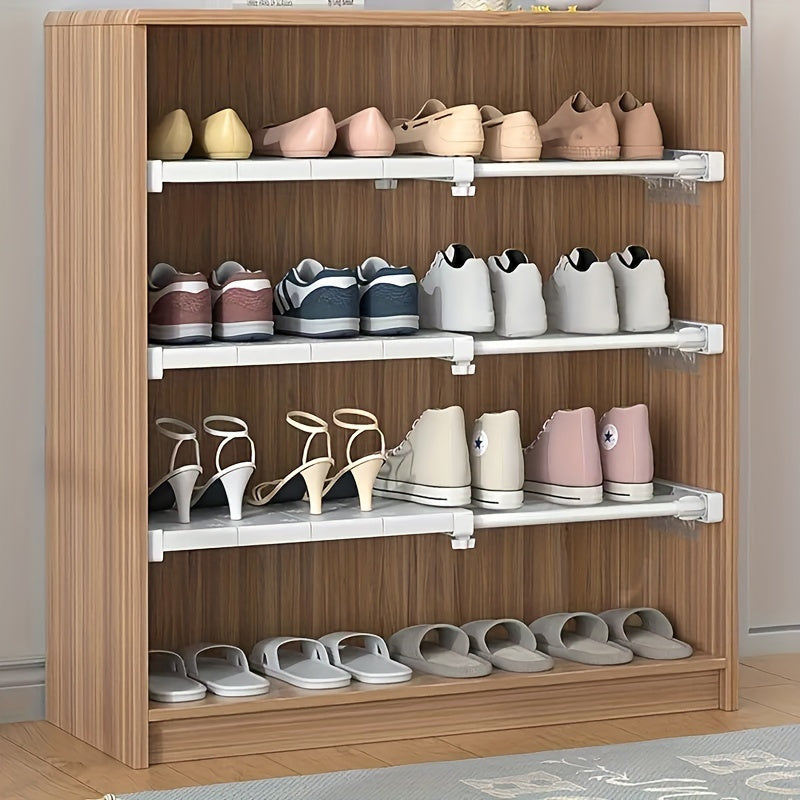 4pcs Adjustable No-Drill Plastic Closet Shelf Dividers with Transparent Adhesive Pads