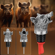 Wild Boar Head Wine Pourer with Versatile Spout Stopper and Vacuum Seal