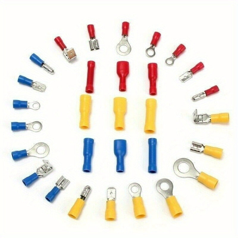 280 dona turli xil izolyatsiyalangan spatula terminali crimping to'plami elektr simlar ulash uchun konektorlar