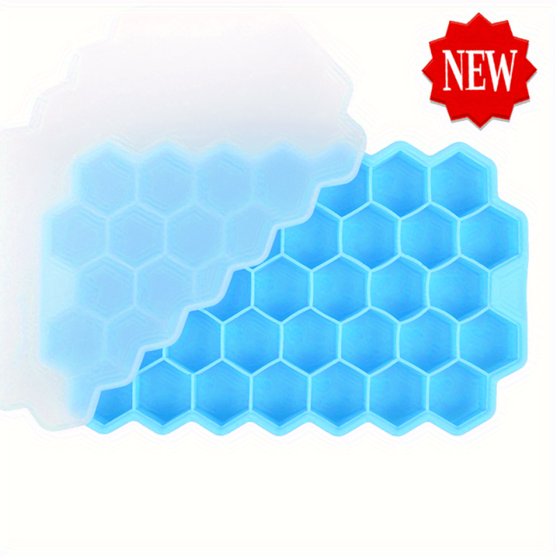 Silicone Ice Tray with Honeycomb Design 37 Hexagon Ice Ball Maker Freezer Mold