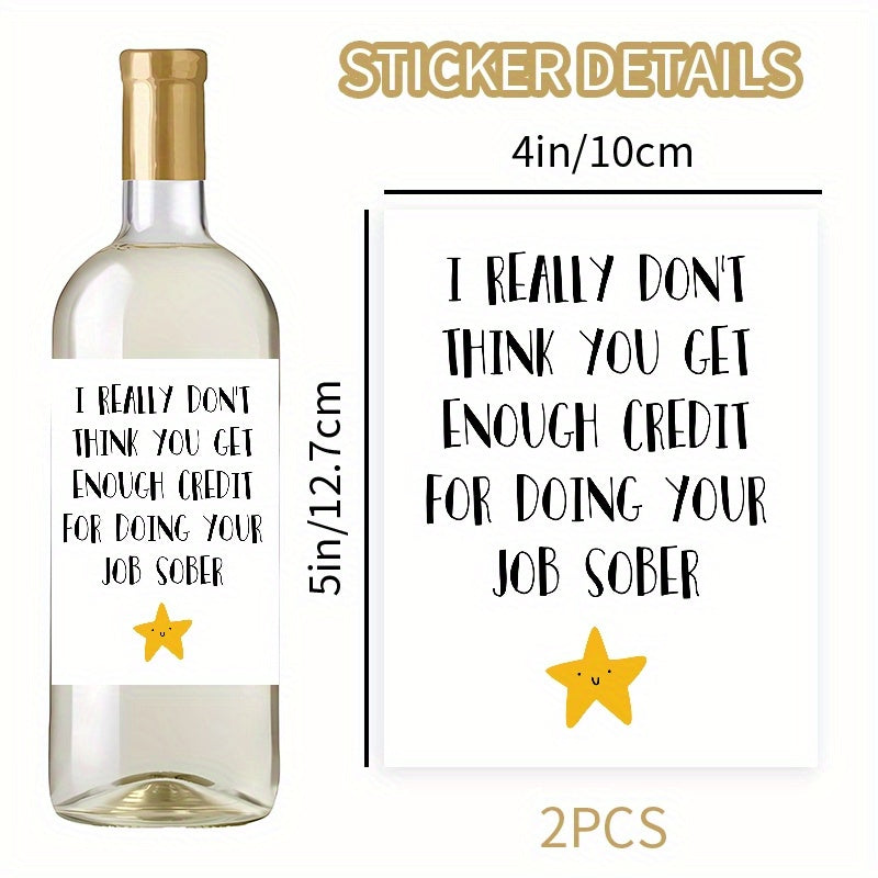 Festive Wine Labels for Boss Appreciation 10x12.7cm Paper Gifting