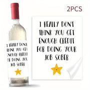 Festive Wine Labels for Boss Appreciation 10x12.7cm Paper Gifting