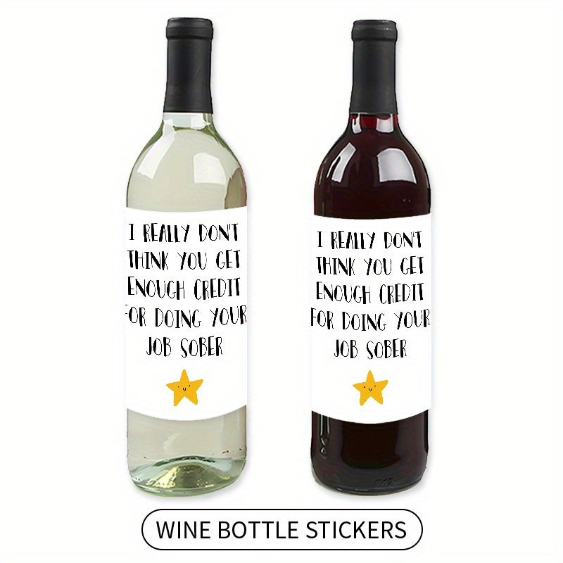 Festive Wine Labels for Boss Appreciation 10x12.7cm Paper Gifting