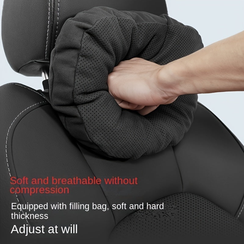 Universal Car Headrest Pillow Soft Fur Rotatable Neck Support Comfortable