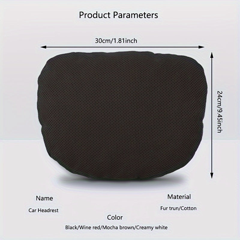 Universal Car Headrest Pillow Soft Fur Rotatable Neck Support Comfortable