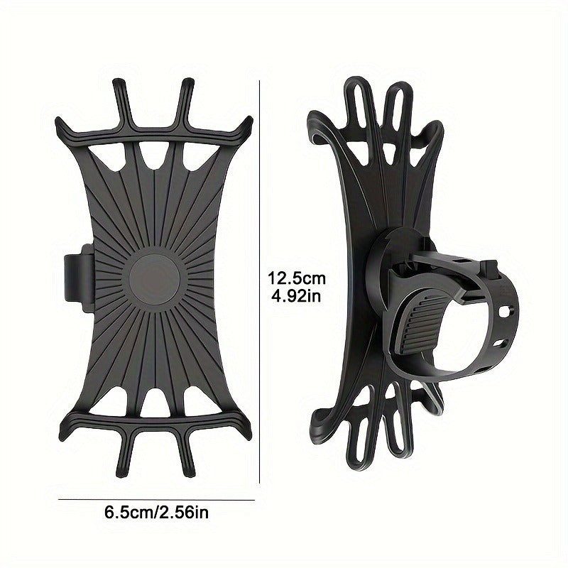 360° Rotatable Silicone Bike and Stroller Phone Holder for Handlebar Mount