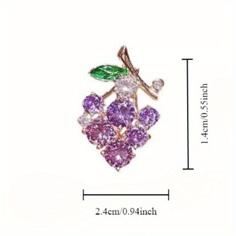 Mini Grape Resin Brooch Set for Jackets and Suits 2 Pieces Stylish Accessory