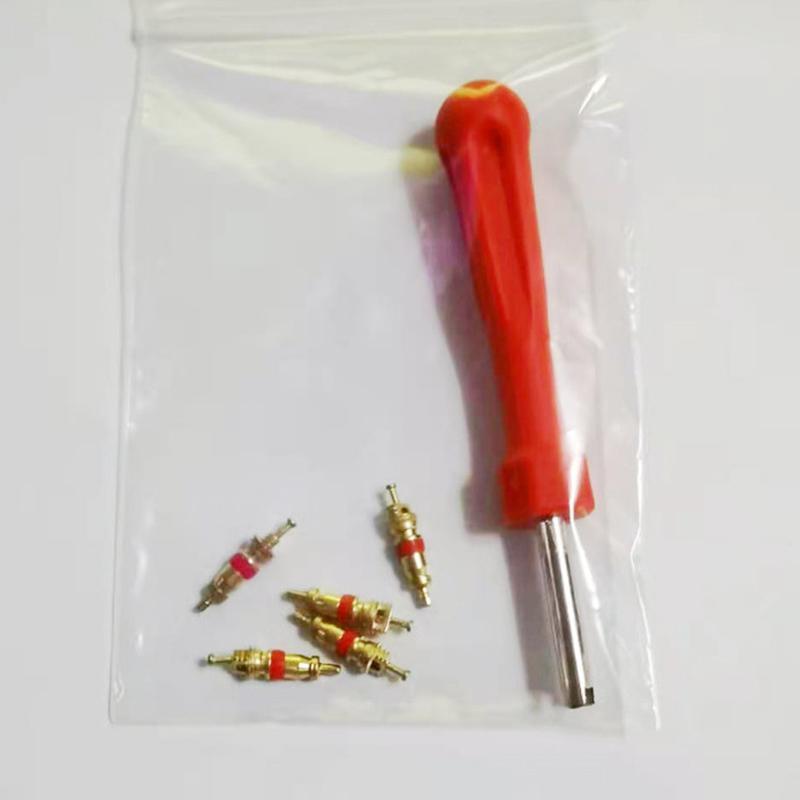 Tire Valve Stem Core Remover Set with 4-Way Tool and 20 Valve Cores