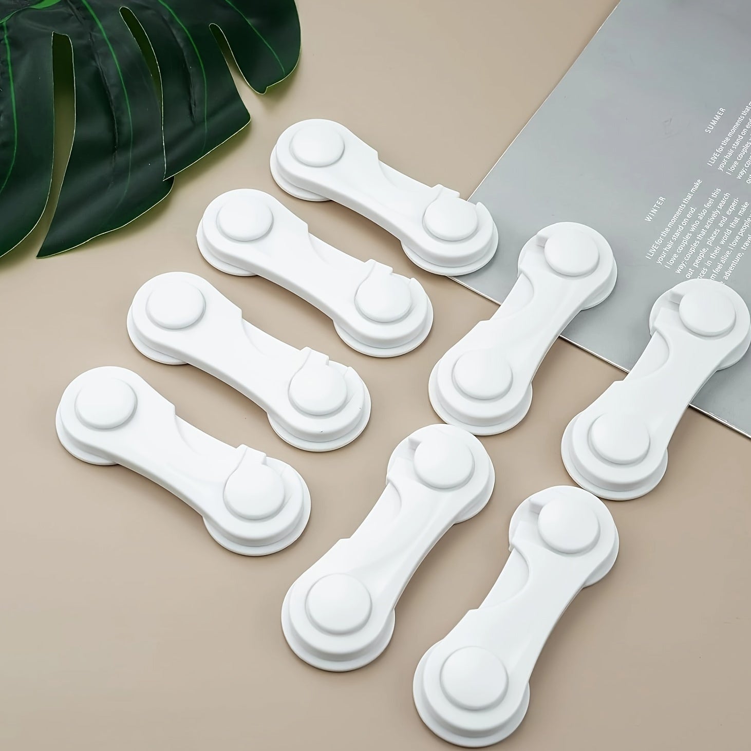 Set of 6 Adjustable Plastic Cabinet Locks for Child Safety and Security