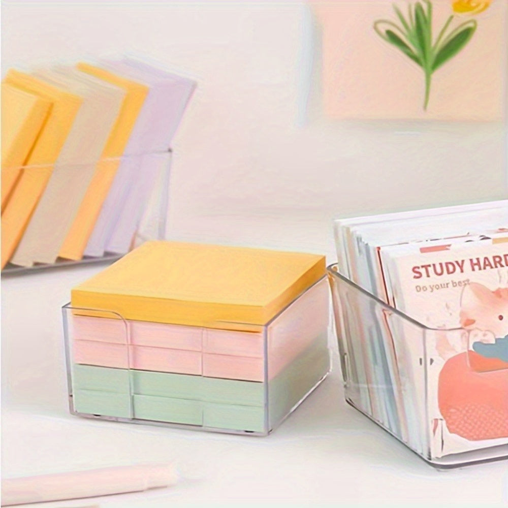 Acrylic Desktop Sticky Note Organizer with Access Pocket 9.6cm Office Supplies