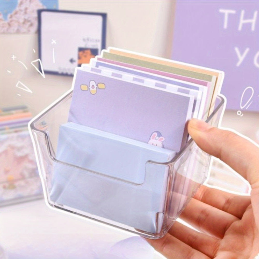 Acrylic Desktop Sticky Note Organizer with Access Pocket 9.6cm Office Supplies
