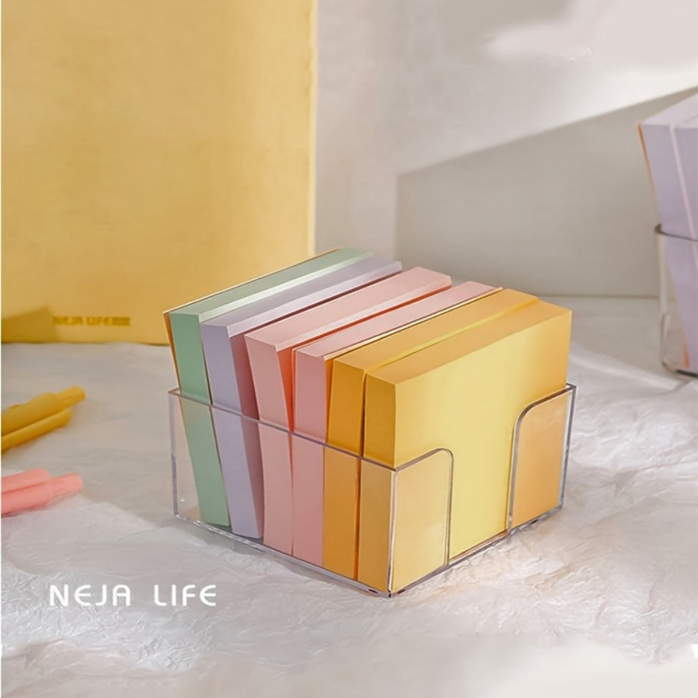 Acrylic Desktop Sticky Note Organizer with Access Pocket 9.6cm Office Supplies