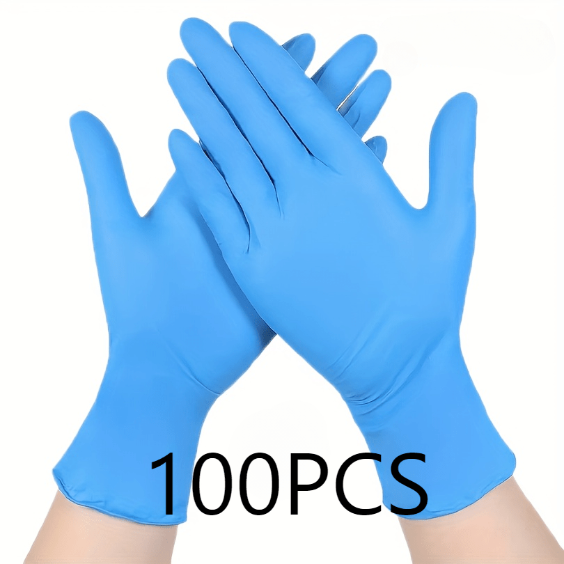 50/100 Pcs Blue Disposable Nitrile Gloves for Cleaning Food Handling and Pet Care