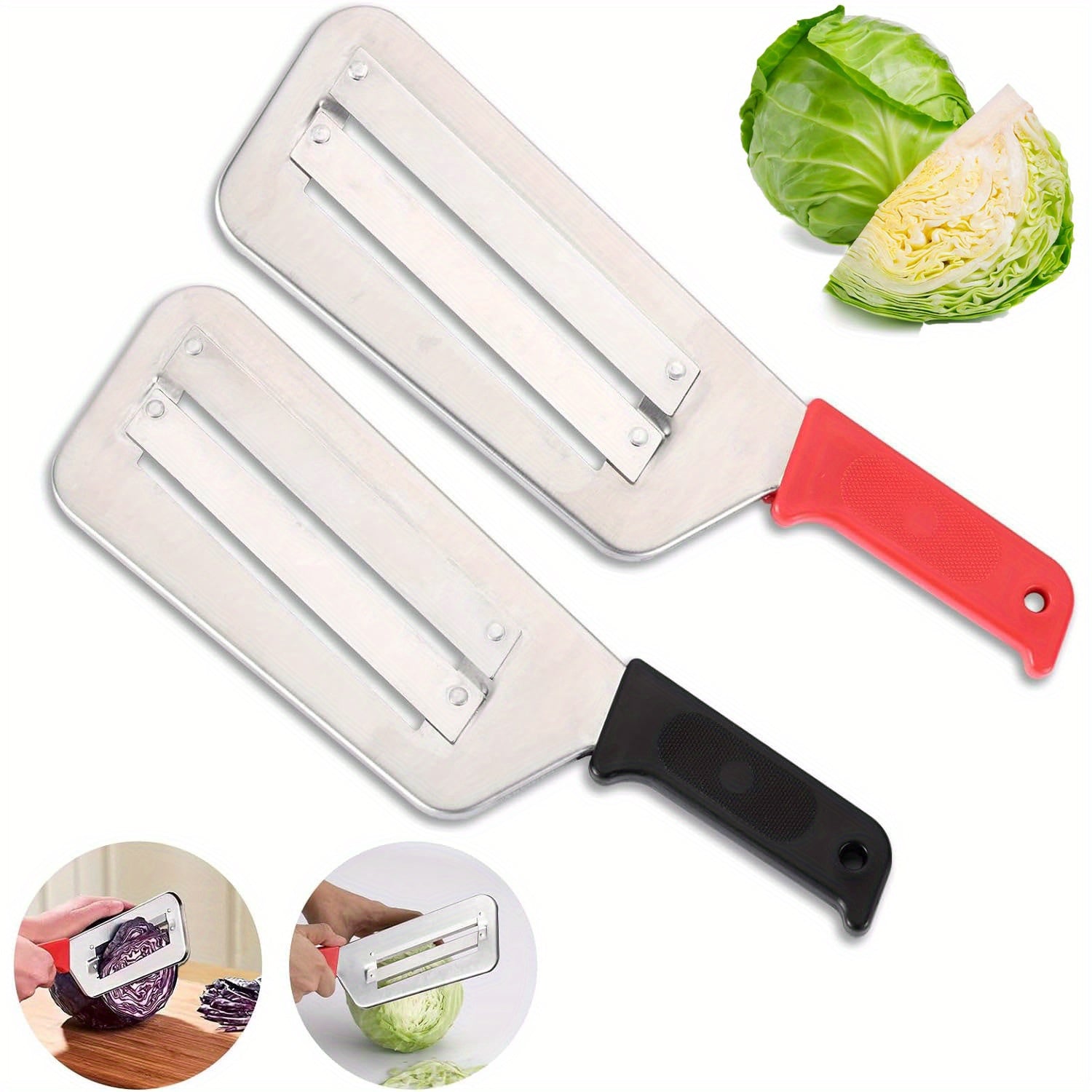 Cabbage Chopper Shredder Manual Kitchen Slicer Stainless Steel Blades