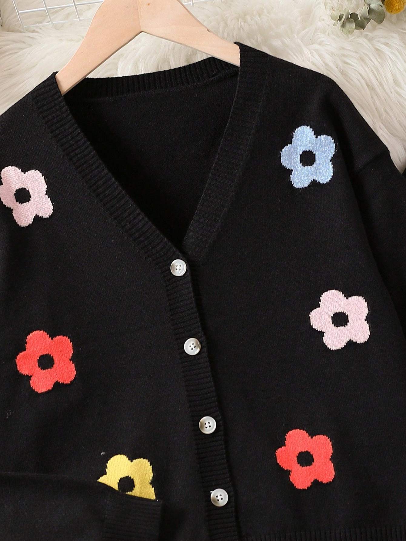 Girls Tween Floral Knit Cardigan and Pants Set Spring Fall Casual