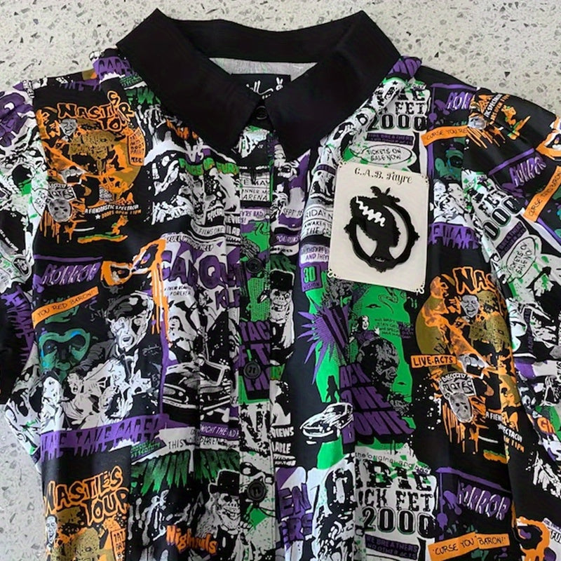 Vintage Punk Frankenstein kelinining silueti bilan brosh | Noyob notekis plastik pin | Gotik Qo'rqinchli Moda Bayonoti