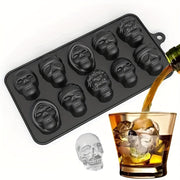 Halloween Skull Ice Cube Tray Silicone Mold for Whiskey Cocktails Chocolate Candy