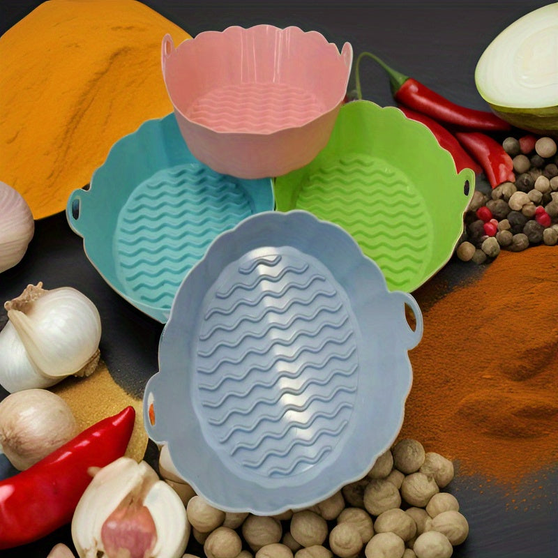 Reusable Silicone Flower Pattern Air Fryer Basket Non-Stick Heat Resistant