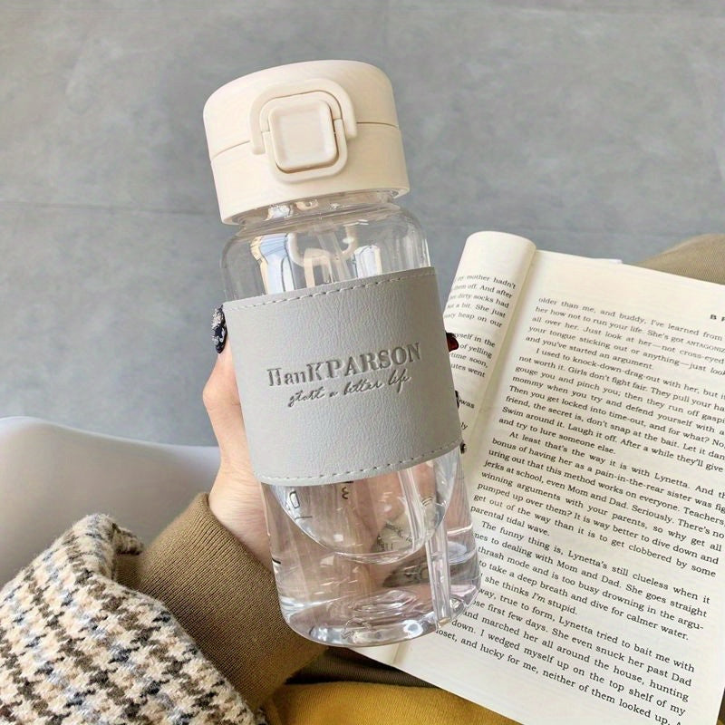 Large Capacity Leak-Proof Water Bottle with Straw 500ml for School and Office