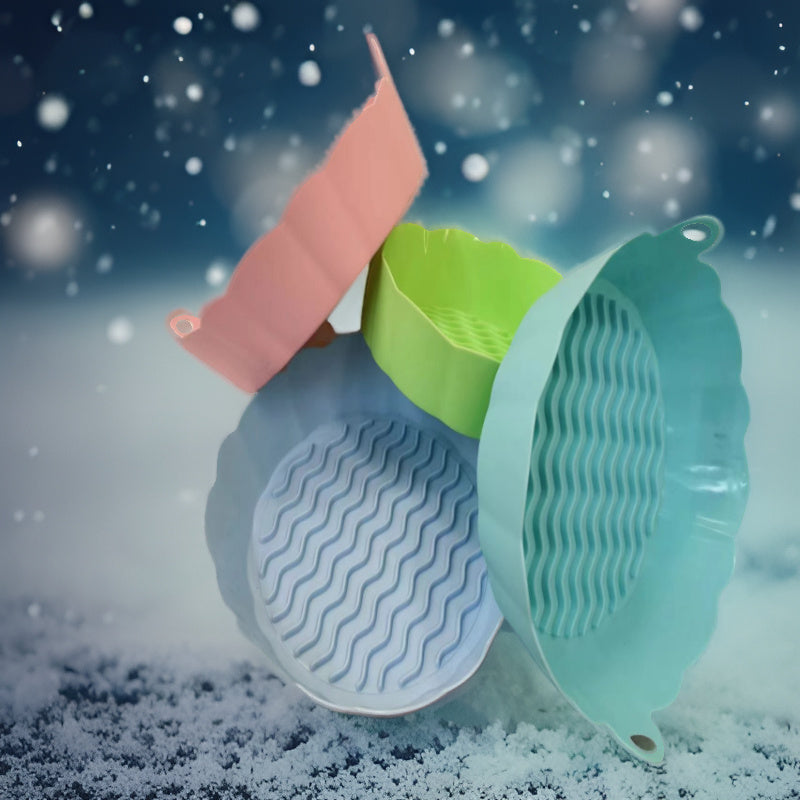 Reusable Silicone Flower Pattern Air Fryer Basket Non-Stick Heat Resistant