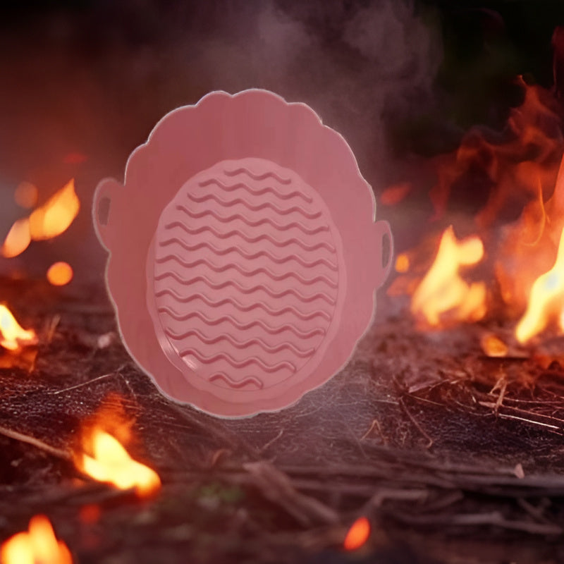 Reusable Silicone Flower Pattern Air Fryer Basket Non-Stick Heat Resistant