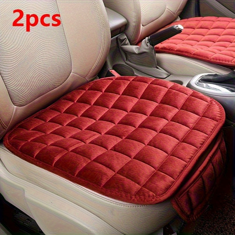 Car Seat Cushion Adult Solid Color Grid Design Universal Fit