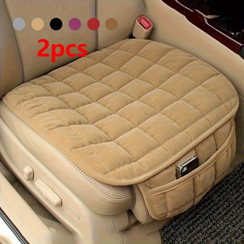 Car Seat Cushion Adult Solid Color Grid Design Universal Fit