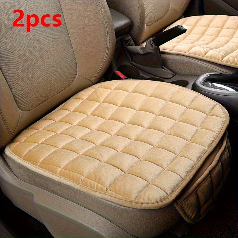 Car Seat Cushion Adult Solid Color Grid Design Universal Fit