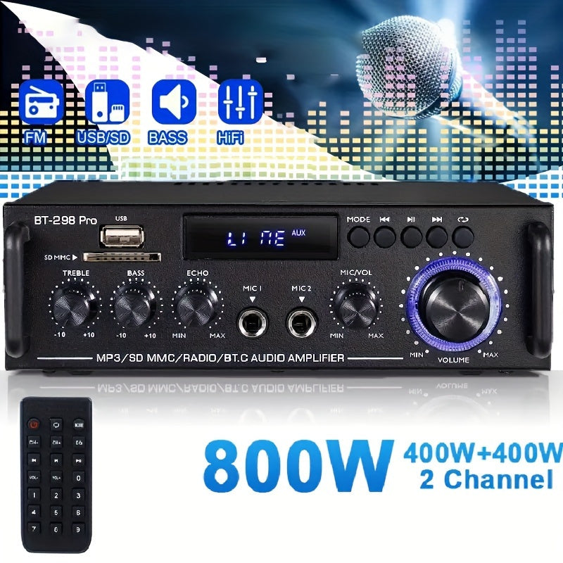 Мини-усилитель для автомобиля 2.0 канала HiFi домашний кинотеатр стерео ресивер 50Вт