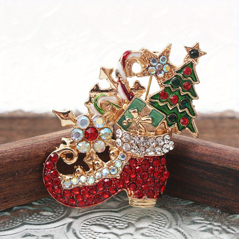 Vintage Style Brooch with Diamond Accents Unconventional Gift Idea