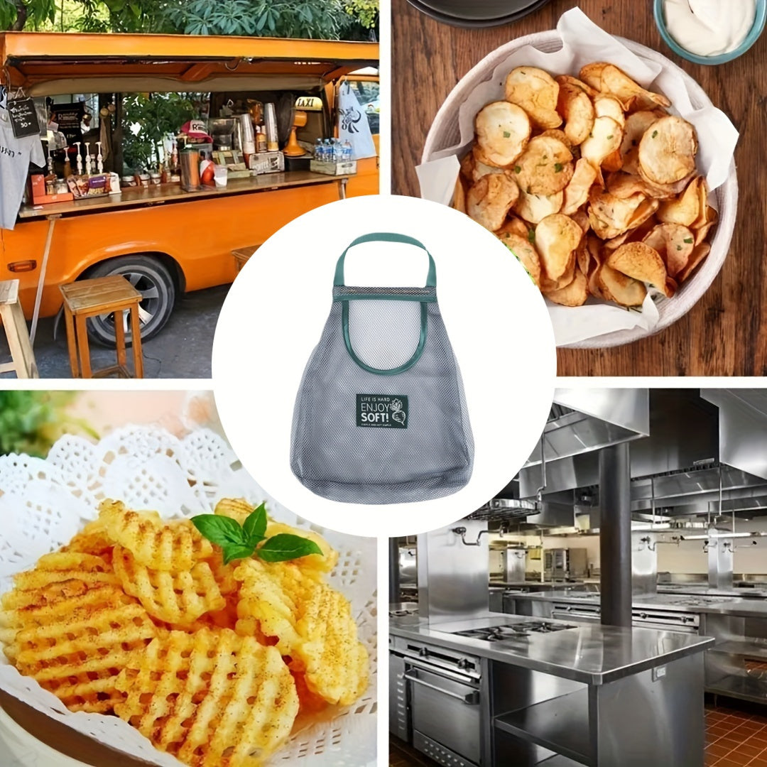 Тяжёлая сетчатая подвесная сумка для хранения чеснока, картофеля, лука, кухонный органайзер