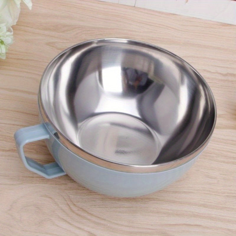 Stainless Steel Noodle Bowl with Lid and Handle for Rice Soup and Noodles
