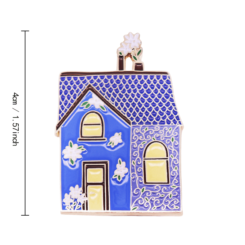 Broche de esmalte con flores azules para ropa, sombreros, bolsos, regalo vintage, accesorio elegante