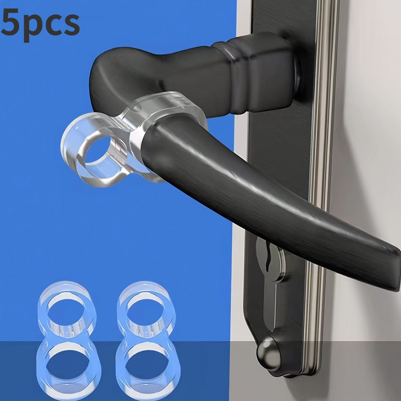 5-Pack Silicone Door Stopper Rings Shock-Absorbing Wall Protectors for Home Office