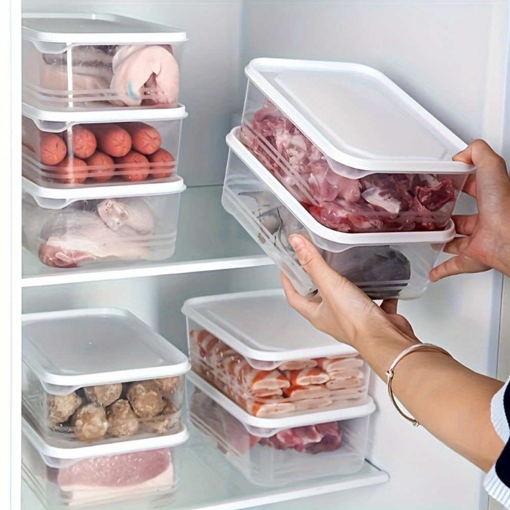 Set of 6 BPA-Free Plastic Food Storage Containers 1200ml Microwave Safe Fridge