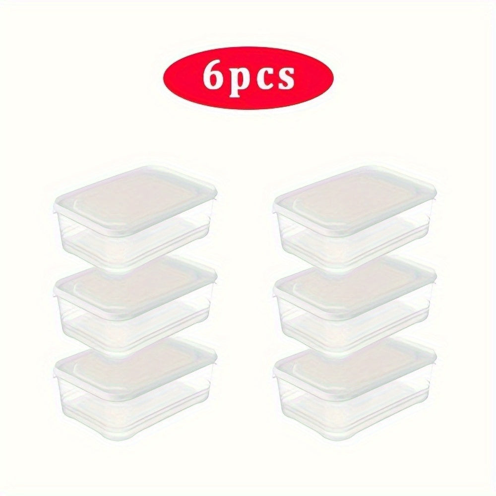 Set of 6 BPA-Free Plastic Food Storage Containers 1200ml Microwave Safe Fridge