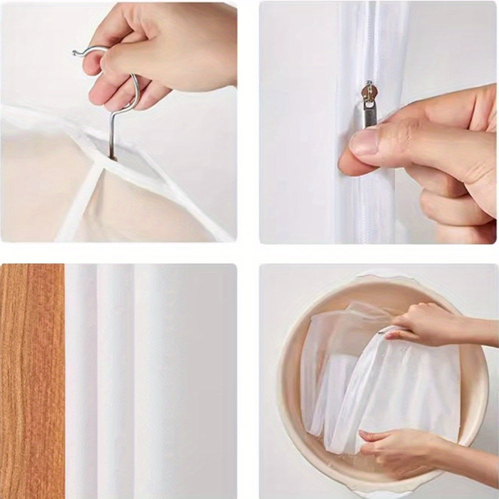 Juego de 5 bolsas de plástico impermeables para prendas con cremallera para almacenamiento de trajes, vestidos y abrigos