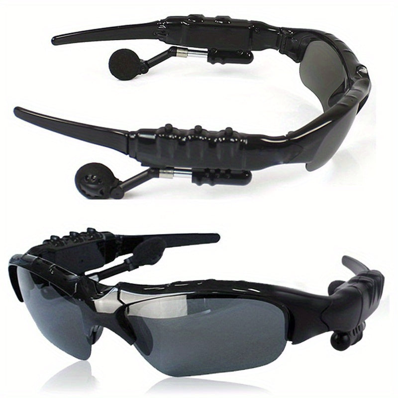 2-in-1 Wireless Smart Glasses with Built-in Earphone for Sports and Driving Black