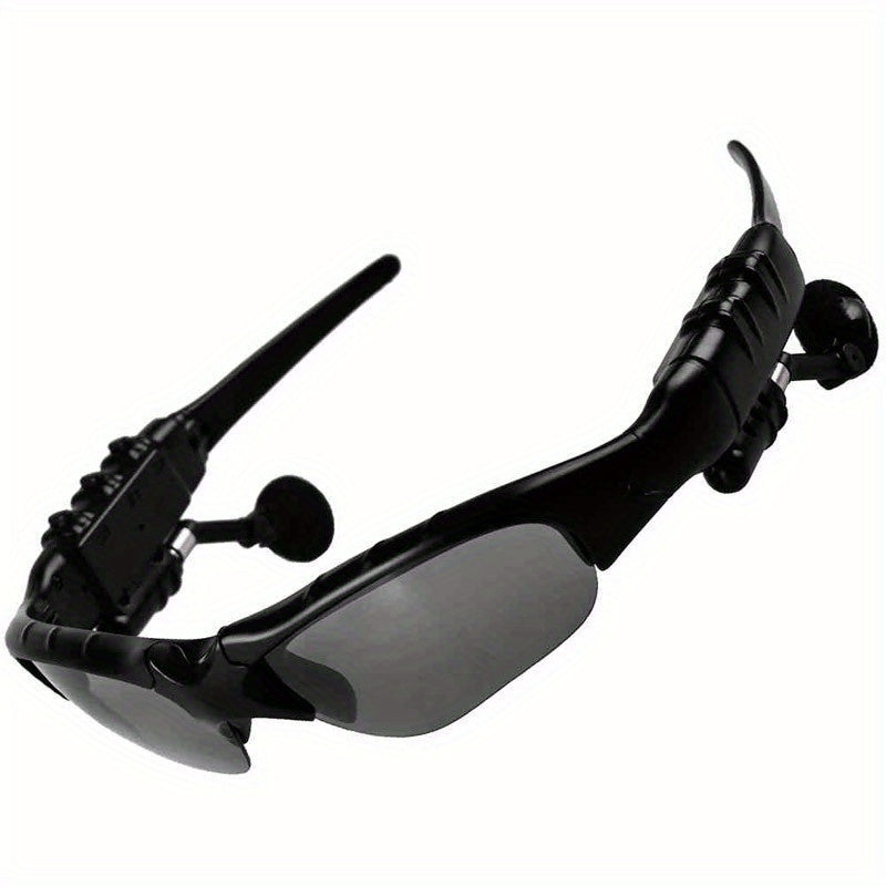 2-in-1 Wireless Smart Glasses with Built-in Earphone for Sports and Driving Black