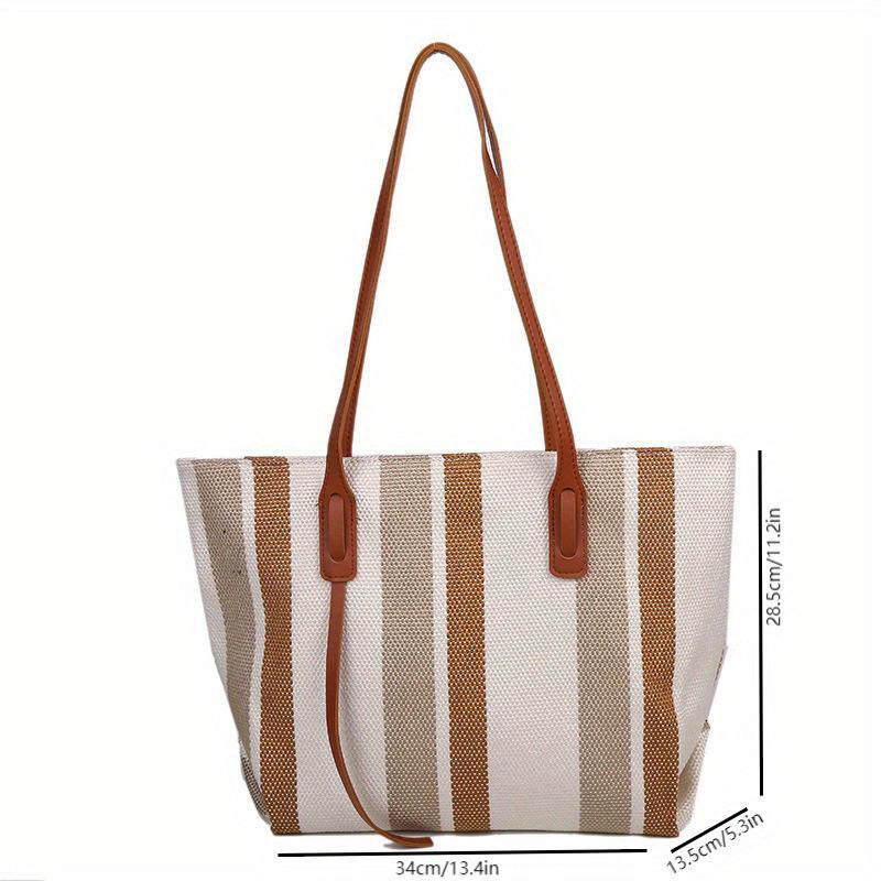 Ayollar uchun katta hajmdagi kanvas tote sumkasi, oddiy shoul­der sumka, zip yopilishi bilan, oq va qora ranglarda
