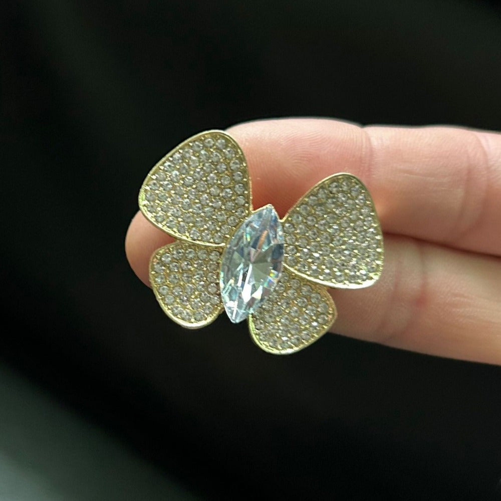 Luxury Butterfly Brooches with Diamonds for Women Elegant Jewelry Accessories