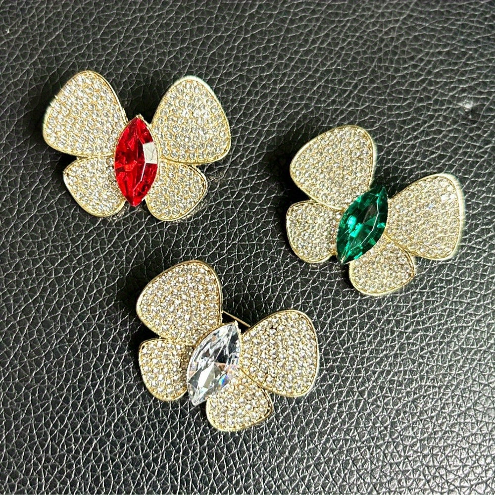 Luxury Butterfly Brooches with Diamonds for Women Elegant Jewelry Accessories