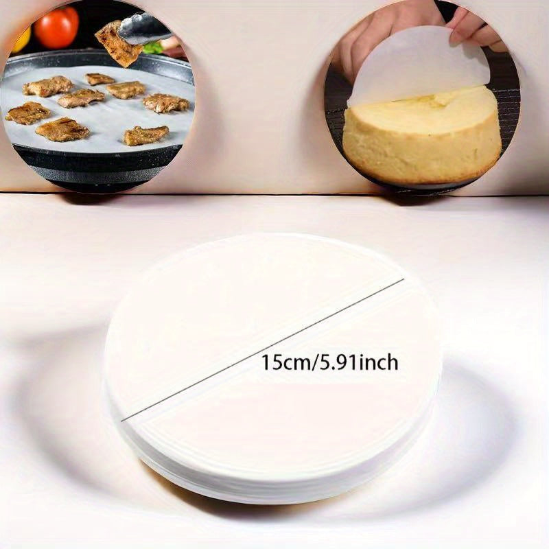 Non-Stick Round Baking Paper 50/100 Pieces for Cakes Breads and Air Fryers