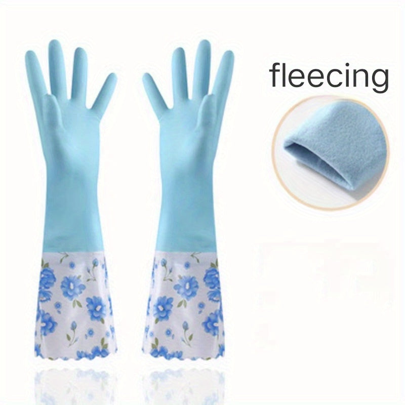 Thick Fleece-Lined Waterproof Winter Gloves for Cleaning and Cold Weather