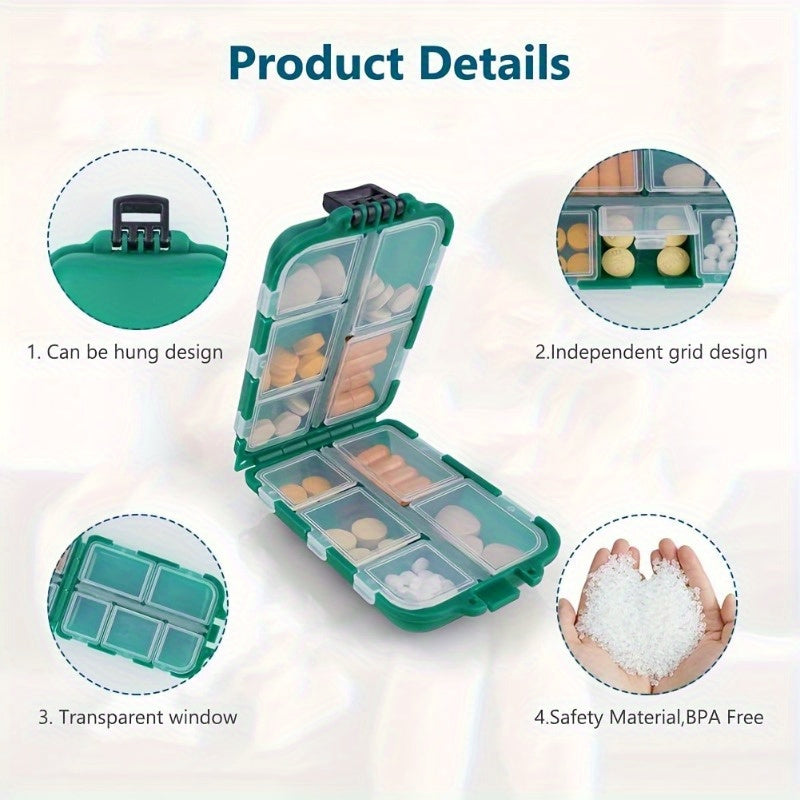 Portable Pill Organizer Moisture-Proof Travel Medication Case Waterproof Weekly Capsule Container Large Capacity