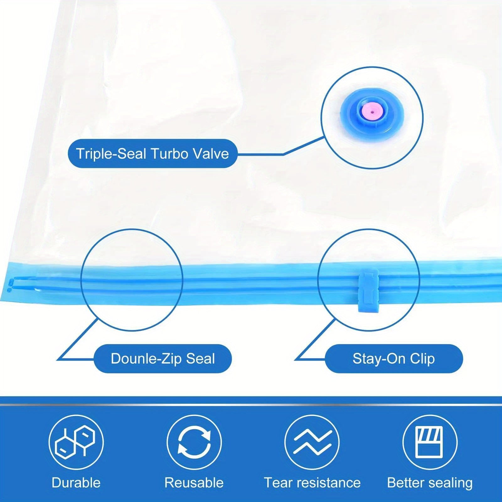 Vacuum Storage Bags with Hand Pump Leakproof Scratch-Resistant Multiple Sizes